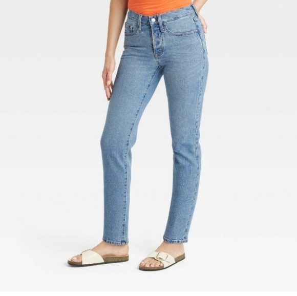 Universal thread Mid-Rise 80's Slim Fitted Hip and Thigh Slim Leg Comfort Stretc - Picture 1 of 5
